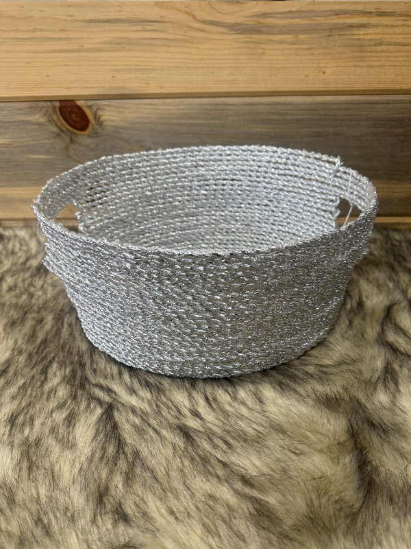 Silver Wicker Basket (M)