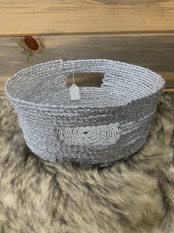 Silver Wicker Basket (S)