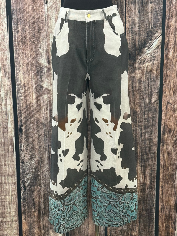 Cow Print / Embossed Pant