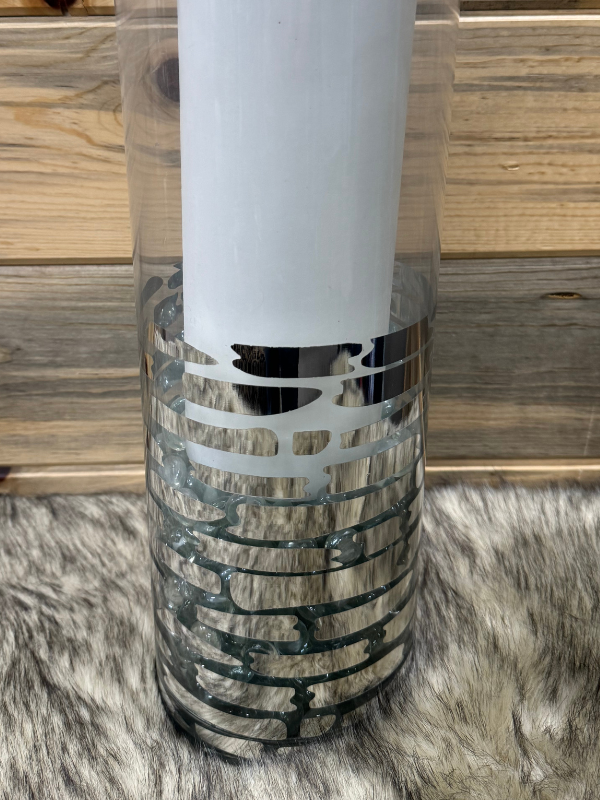 Medium Silver Candle Holder + Candle