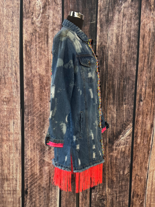 Rolling Stones Denim & Pink Fringe Denim Jacket