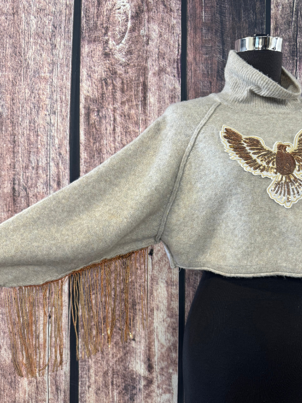 Gold Thunderbird Cut Off Sweater