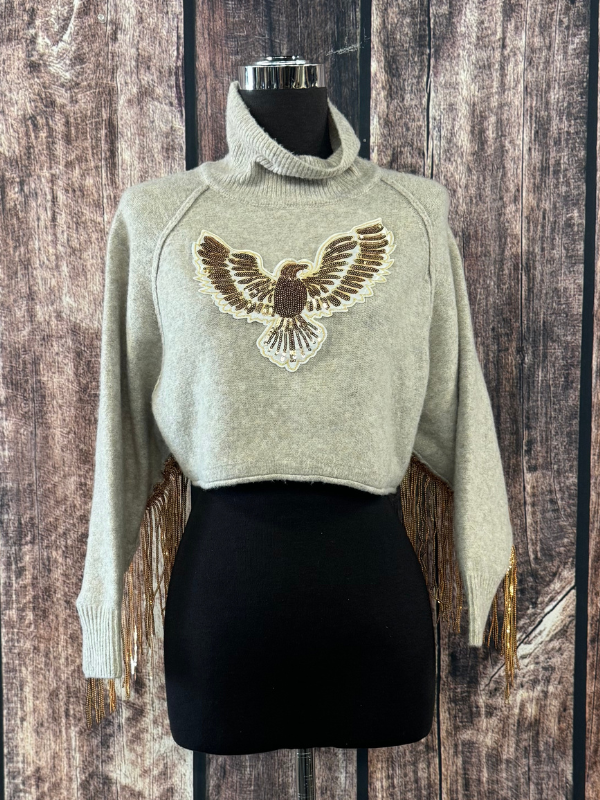 Gold Thunderbird Cut Off Sweater