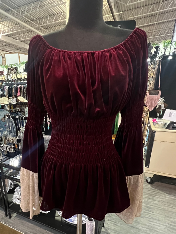 Red Velvet With Lace Top by Marrika Nakk