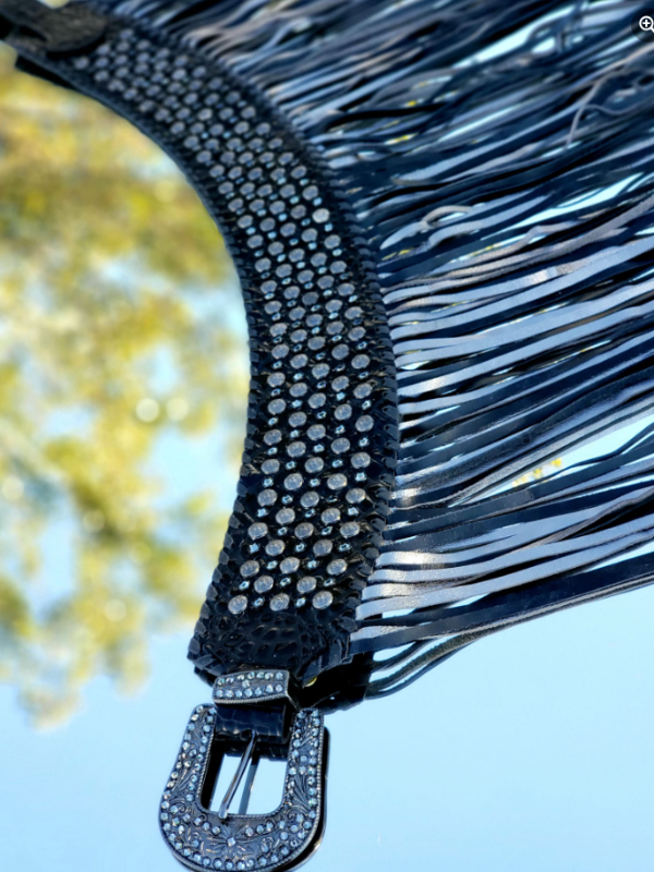 Black & Silver Fringe Kurtmen Belt