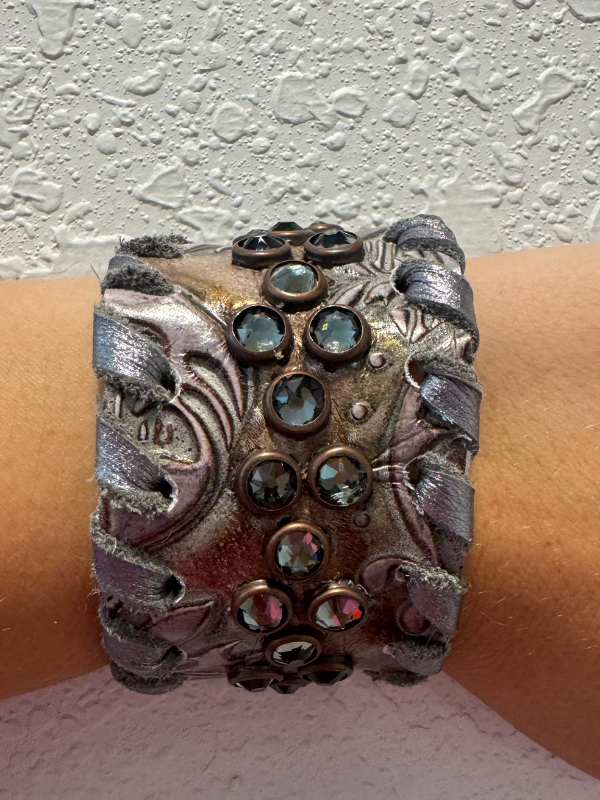 Grey With Dark Stones Bracelet by Kurtmen