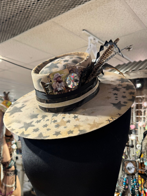 Brown Star Fedora Hat by Art By Amy