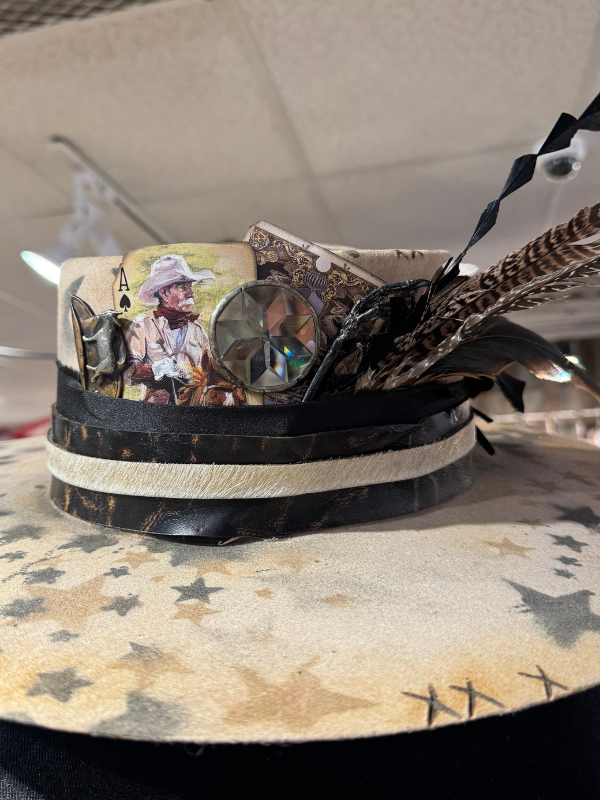 Brown Star Fedora Hat by Art By Amy