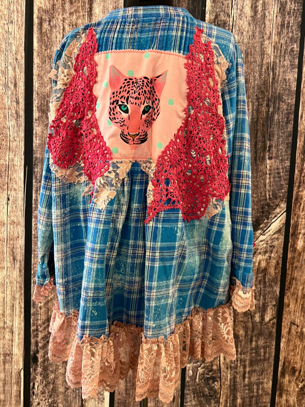 Blue & Light Pink Top Cornfed Cowgirl