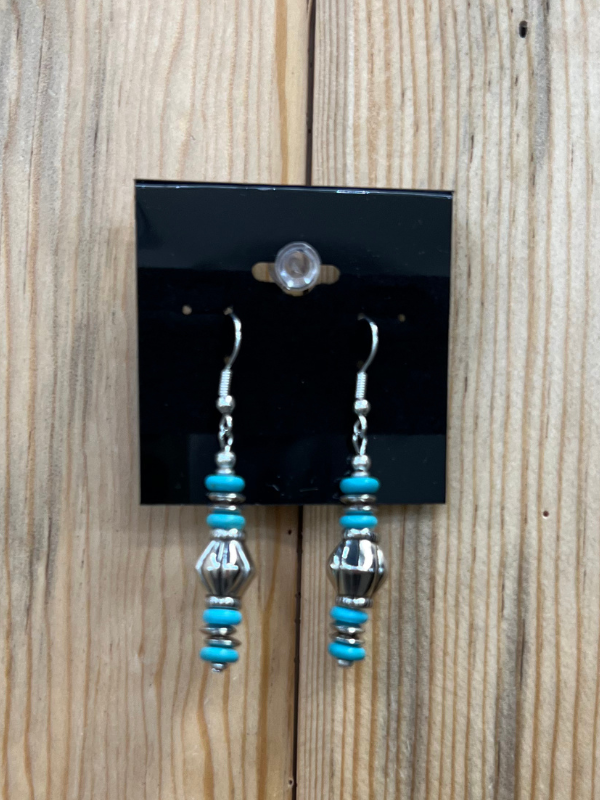 Silver & Blue Tiered Earring