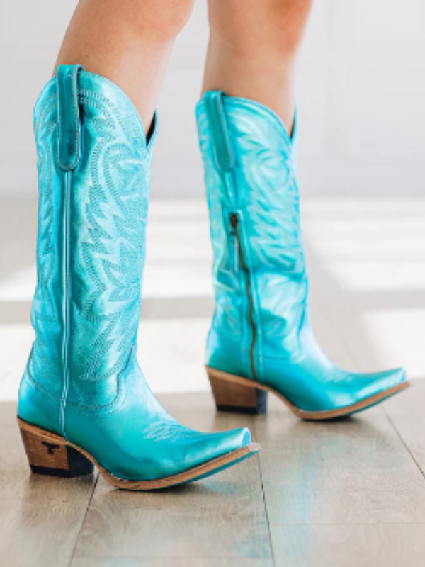 Smokeshow - Turquoise Metallic Lane Boots