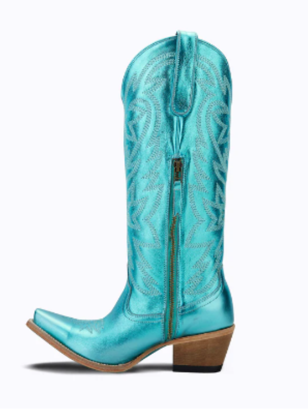 Smokeshow - Turquoise Metallic Lane Boots