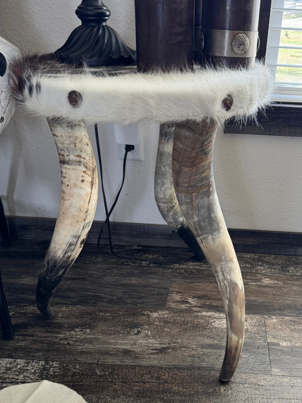 Cowhide End Table