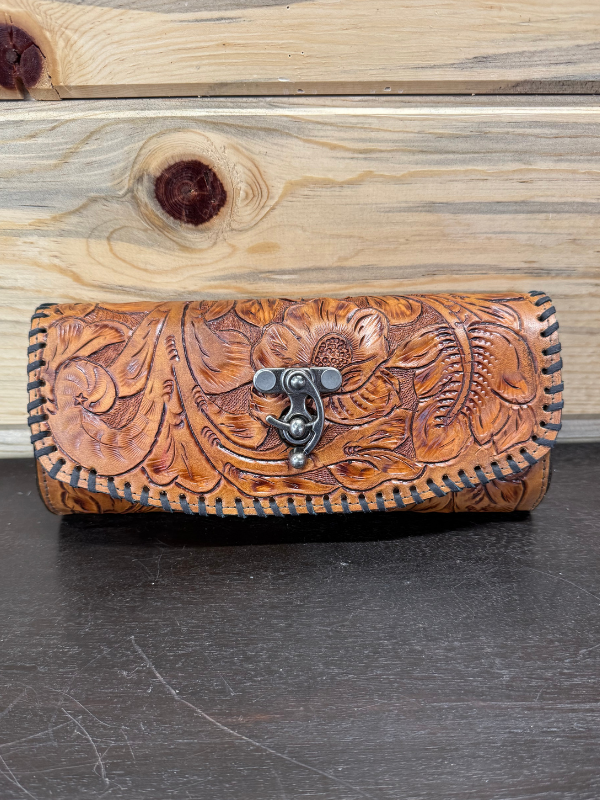 Natural Brown Tooled Juan Antonio Purse