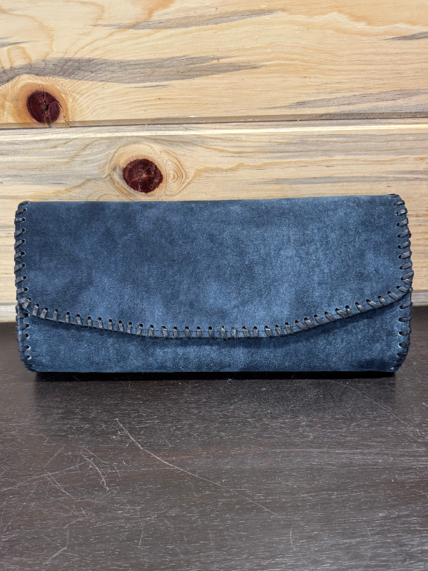 Navy Blue Suede Juan Antonio Purse