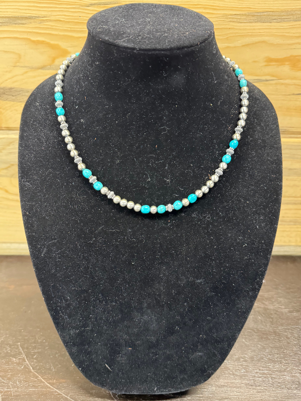 Navajo Beads & Turquoise SM MM Necklace