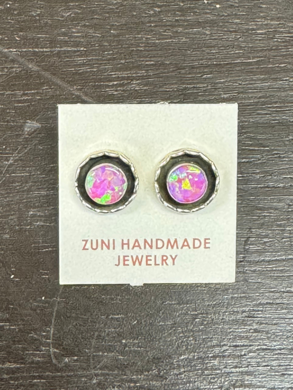 Zuni Pink Stud Earrings