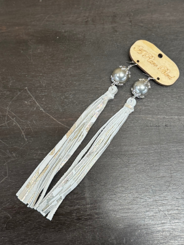 White Acid Washed Earrings By A Rare Bird