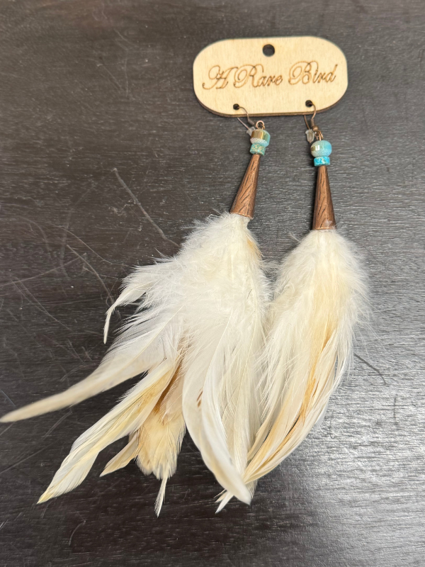 White Feather Earrings By A Rare Bird