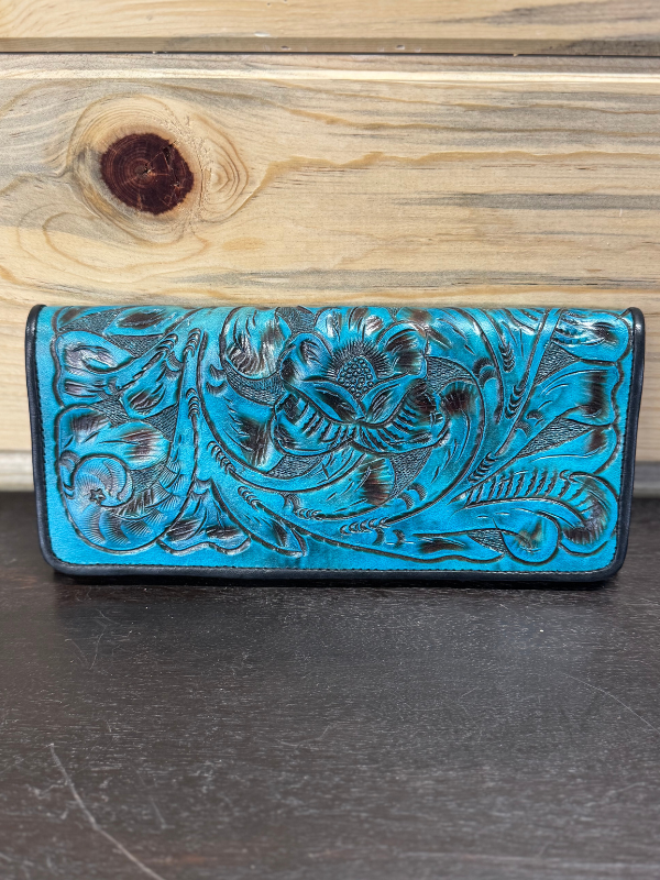 Turquoise Embossed Tooled Juan Antonio Wallet