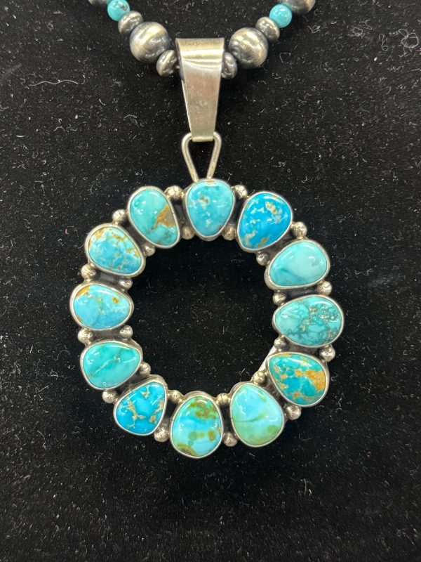 Golden Hills Turquoise Circle Pendant