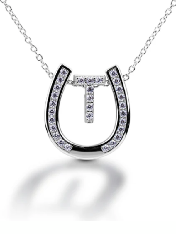 Kelly Herd Horseshoe Initial Necklace