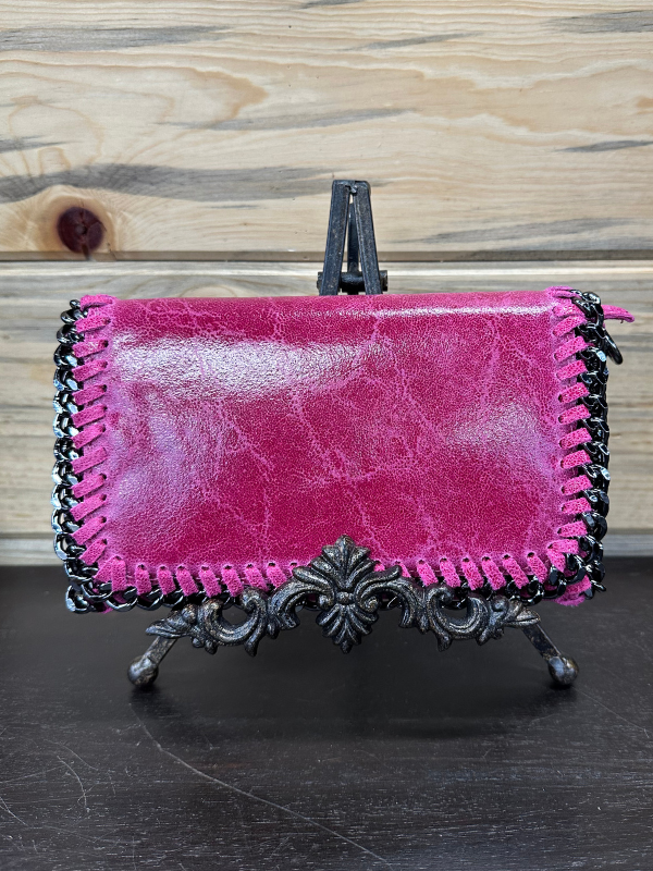 Hot Pink Italian Leather Crossbody Purse by German Fuentes