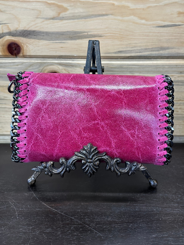 Hot Pink Italian Leather Crossbody Purse by German Fuentes