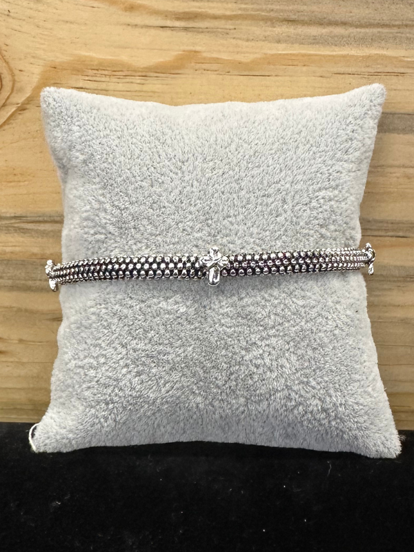 Silver Cross With Dots Bracelet