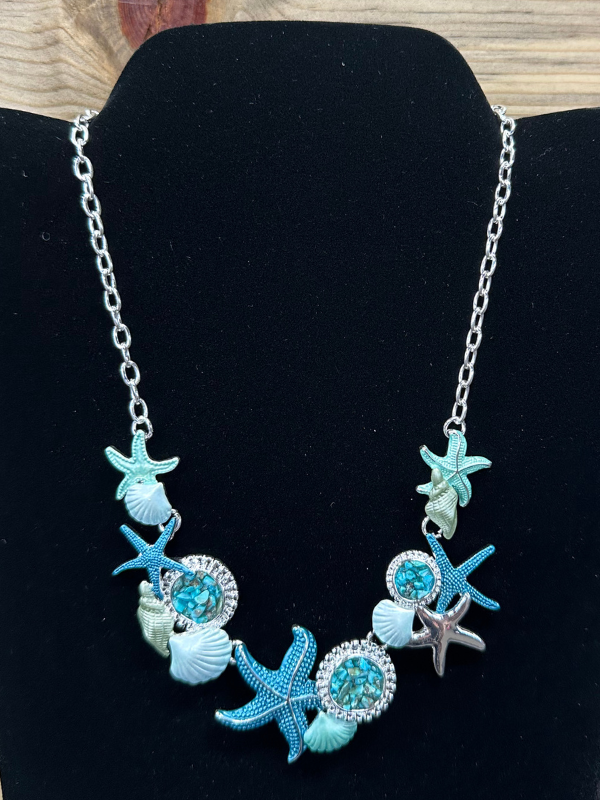 Under The Sea Blue Starfish Necklace