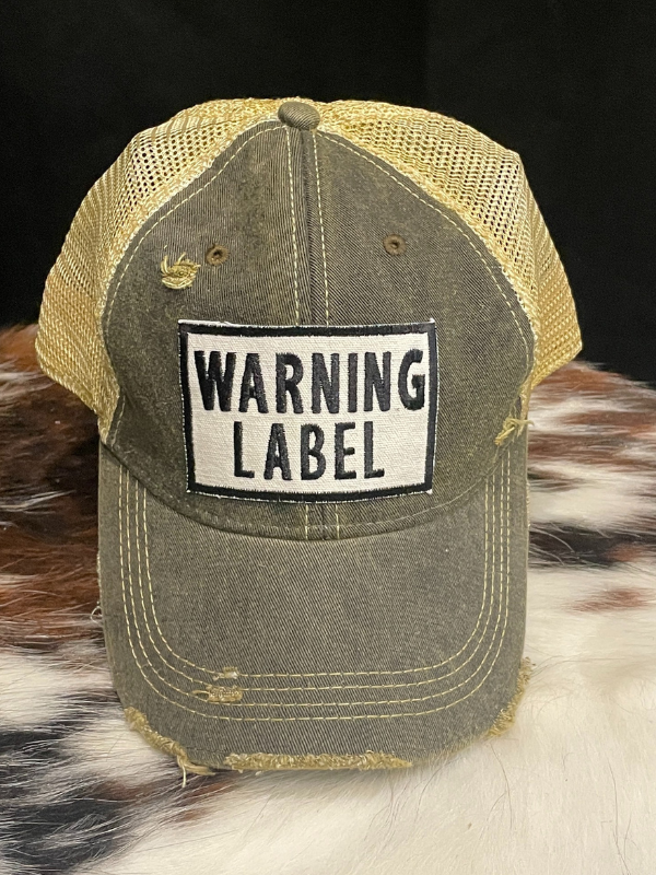 Brown Warning Label Baseball Cap – Denims & Diamonds Boutique