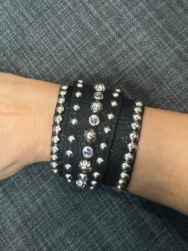 Black & Clear Stone Gunslinger Bracelet