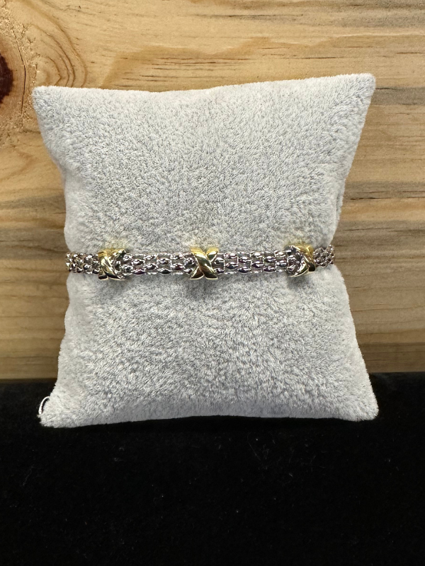 Silver & Gold X Bracelet