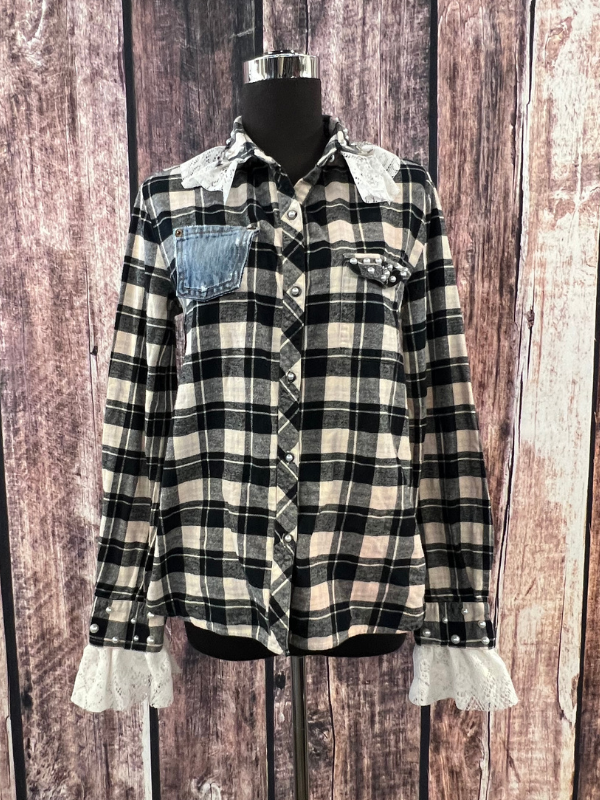 Black Flannel With Lace By Marti Rae #186