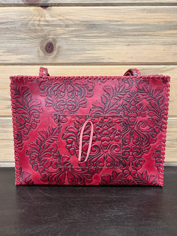 Red & Turquoise Stone Purse by Kurtmen