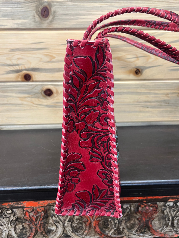 Red & Turquoise Stone Purse by Kurtmen