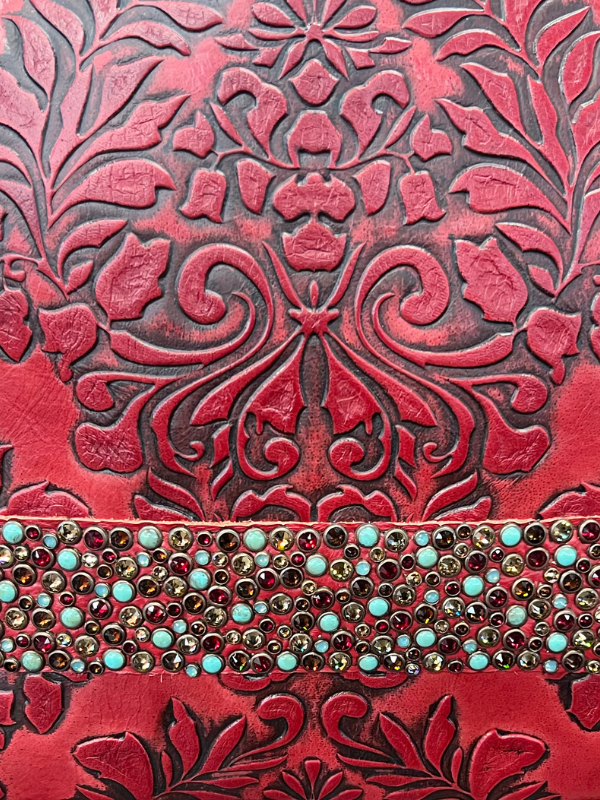 Red & Turquoise Stone Purse by Kurtmen