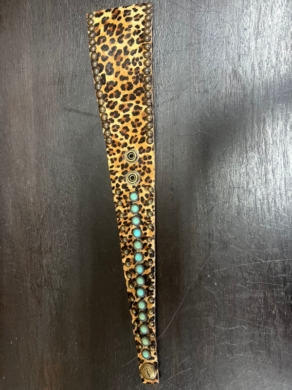 Cheetah & Turquoise Wrap Bracelet