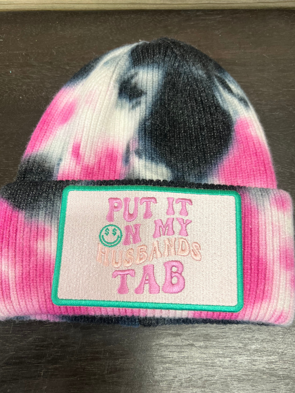 Pink Tye Dye Beanie Put It On My Husbands Tab By Rodeo Ready