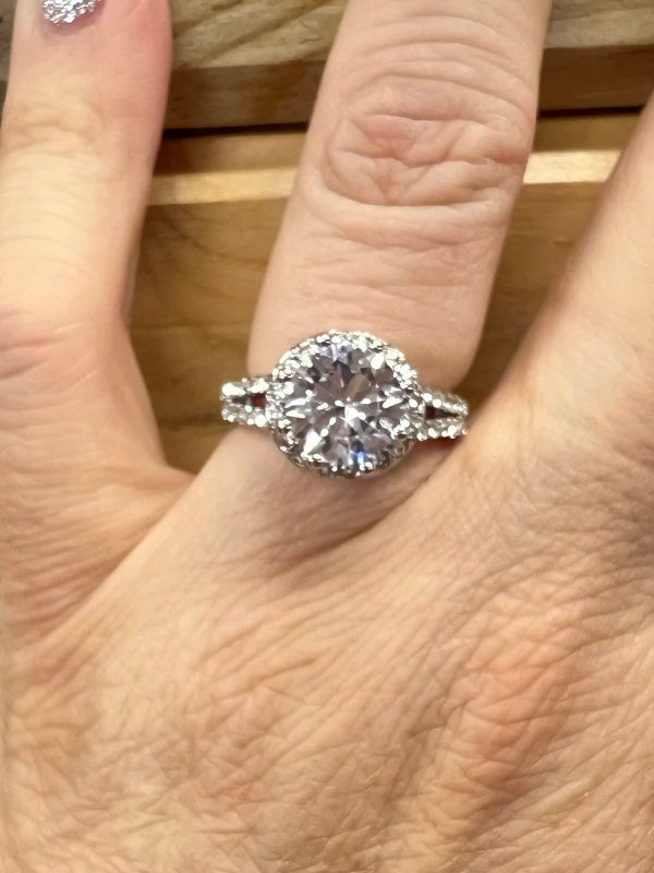 Large Stone Double Band Ring