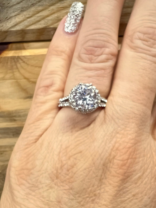 Large Stone Double Band Ring