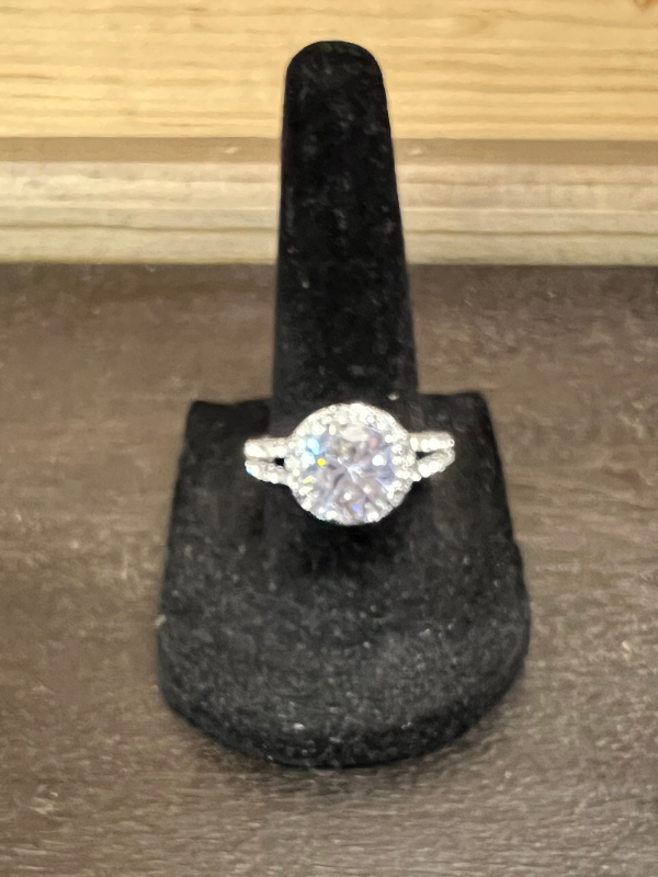 Large Stone Double Band Ring