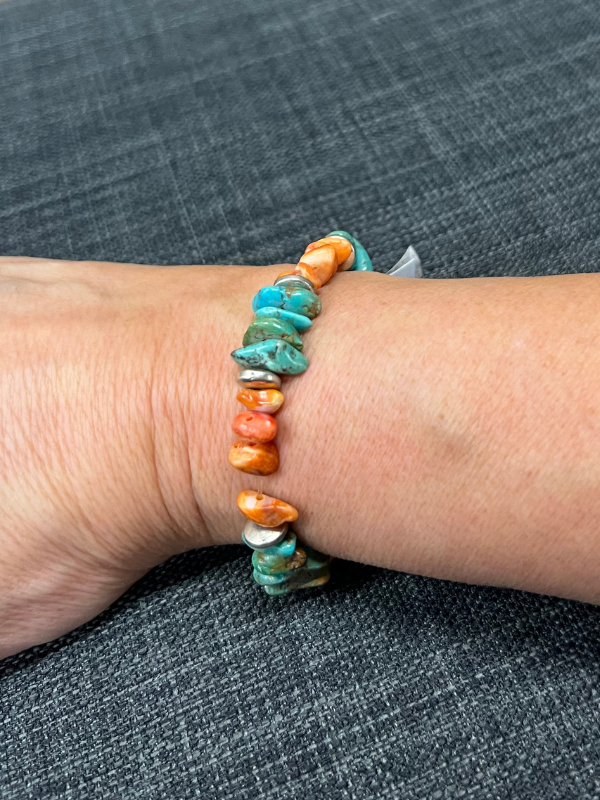 Spiny Oyster & Turquoise Bracelet By Rodeo Ready