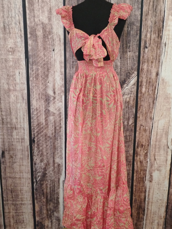 Pink & Tan Tie Dress