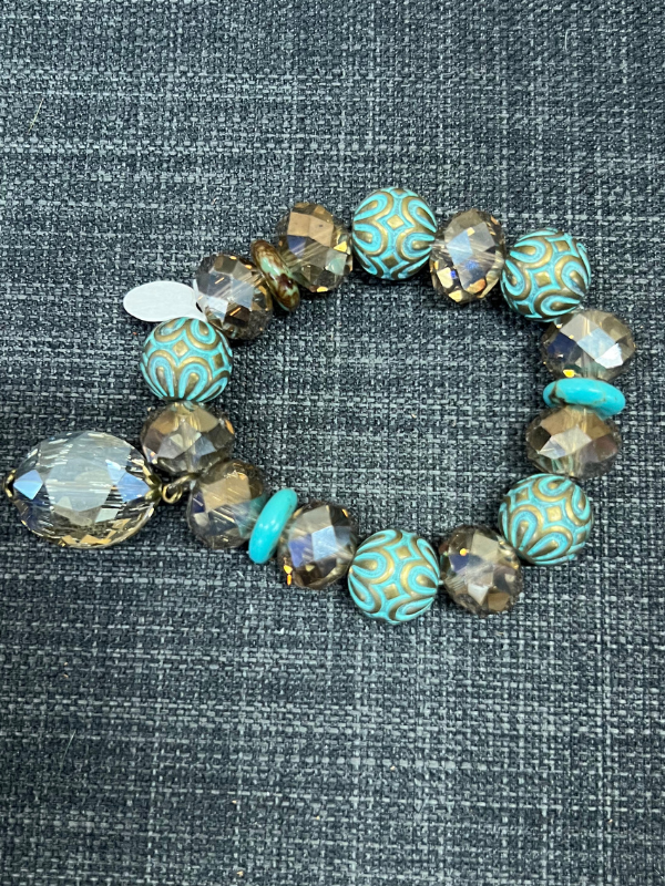 Chunky Turquoise & Brown Bracelet