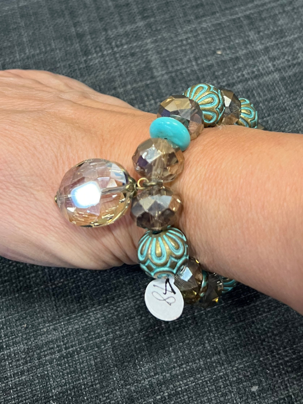 Chunky Turquoise & Brown Bracelet