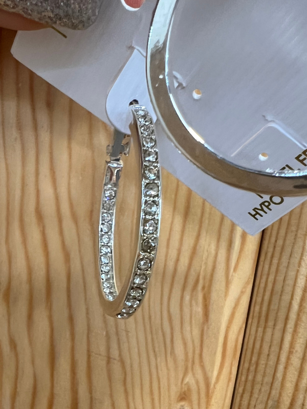 Main Street Earrings #9 Silver with Stones Hoop