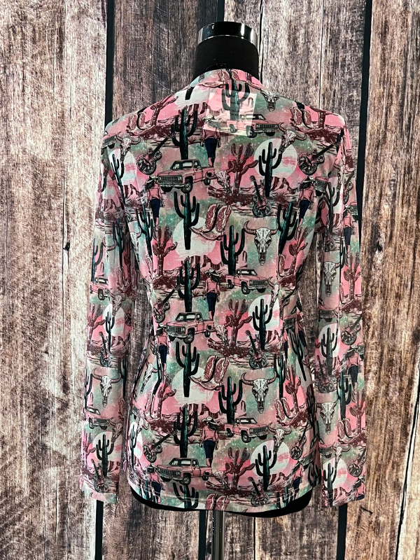 Merigold Kiss Country Road LS Mesh Top