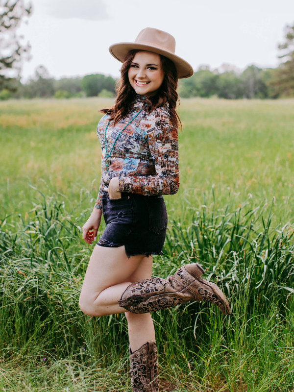 Merigold Kiss Hello Darlin LS Mesh Top