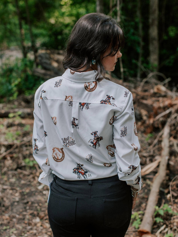 Merigold Kiss Yee Haw Pearl Snap Button Down Shirt